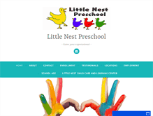 Tablet Screenshot of littlenestpreschool.biz